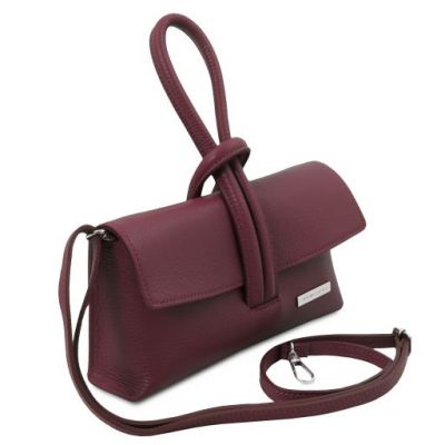 Italian Tuscany Leather Clutch Bag in Bordeaux, Handmade In Italy #2