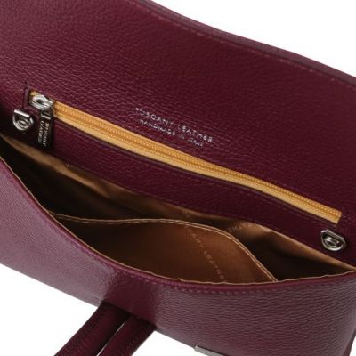 Italian Tuscany Leather Clutch Bag in Bordeaux, Handmade In Italy #4