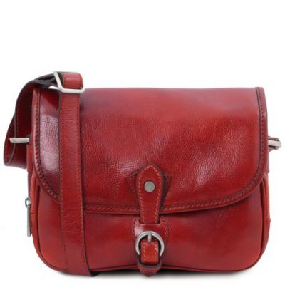 Tuscany Leather Alessia Leather Shoulder Bag Red