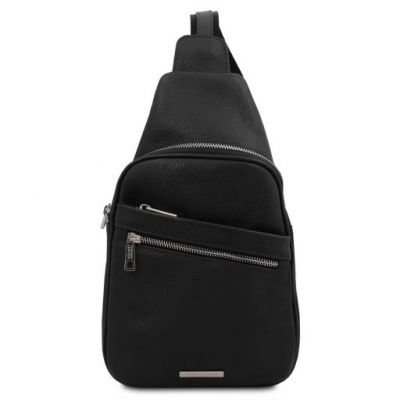Tuscany Leather Albert Soft Leather Crossover Bag Black