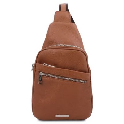 Tuscany Leather Albert Soft Leather Crossover Bag Cognac