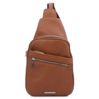 Tuscany Leather Albert Soft Leather Crossover Bag Cognac