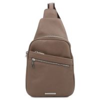 Tuscany Leather Albert Soft Leather Crossover Bag Dark Taupe