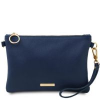 Tuscany Leather Soft Leather Clutch Bag Dark Blue