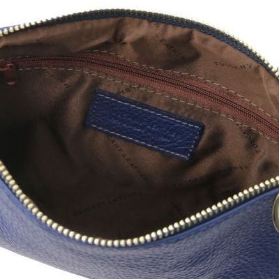 Tuscany Leather Soft Leather Clutch Bag Dark Blue #3