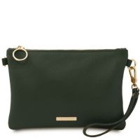 Tuscany Leather Soft Leather Clutch Bag Forest Green