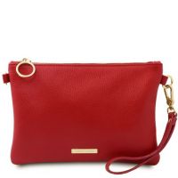Tuscany Leather Soft Leather Clutch Bag Lipstick Red