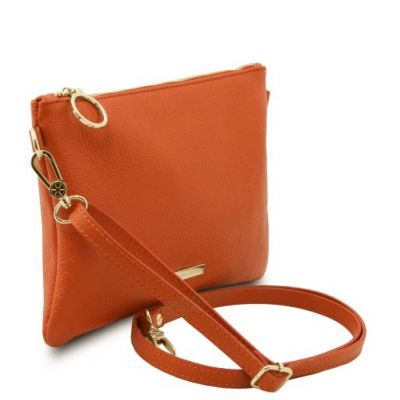 Tuscany Leather Bag Soft Leather Clutch Orange #2