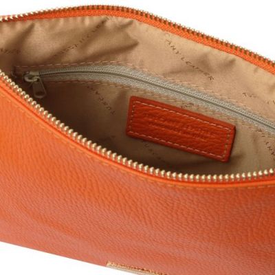 Tuscany Leather Bag Soft Leather Clutch Orange #3