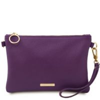 Tuscany Leather Soft Leather Clutch Bag Purple