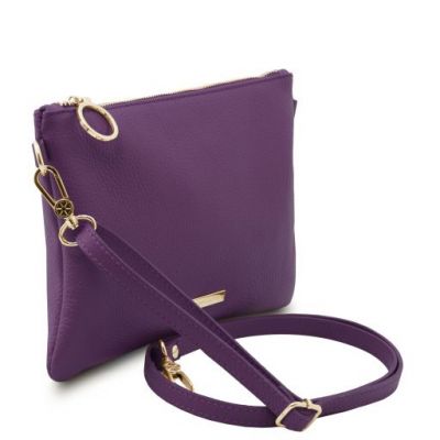 Tuscany Leather Soft Leather Clutch Bag Purple #2