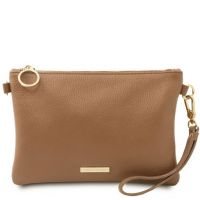 Tuscany Leather Soft Leather Clutch Bag Taupe