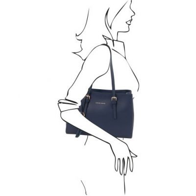 Tuscany Leather TL Bag Leather Shoulder Bag Dark Blue #6