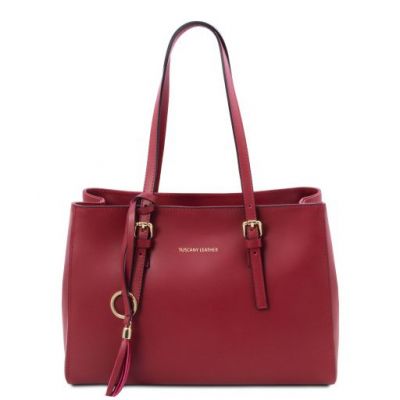 Tuscany Leather TL Bag Leather Shoulder Bag Red