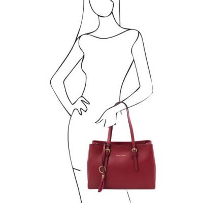 Tuscany Leather TL Bag Leather Shoulder Bag Red #6
