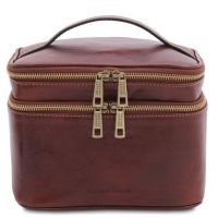 Tuscany Leather Eliot Leather Toilet Bag Brown