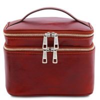 Tuscany Leather Eliot Leather Toilet Bag Red