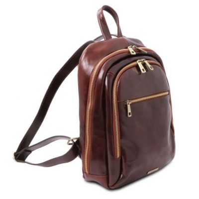 Tuscany Leather Perth 2 Compartments Leather Backpack Dark Brown #2