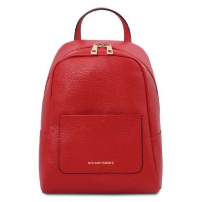 Tuscany Leather TL Bag Small Soft Leather Backpack For Women Lipstick Red