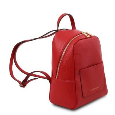 Tuscany Leather TL Bag Small Soft Leather Backpack For Women Lipstick Red #2