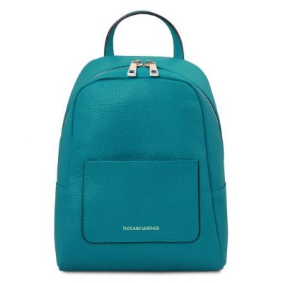 Tuscany Leather TL Bag Small Soft Leather Backpack For Women Turquoise