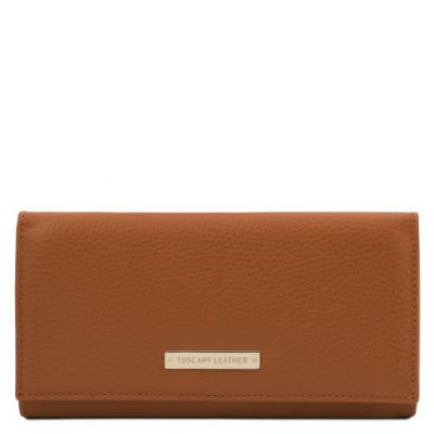 Tuscany Leather Nefti Exclusive Soft Leather Wallet For Women Cognac