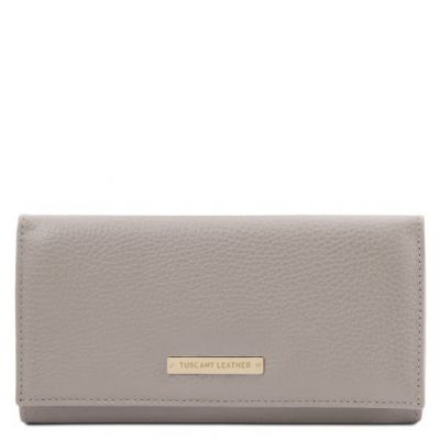 Tuscany Leather Nefti Exclusive Soft Leather Wallet For Women Light Grey