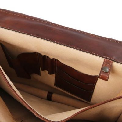 Tuscany Leather Ancona Leather Messenger Bag Brown #7