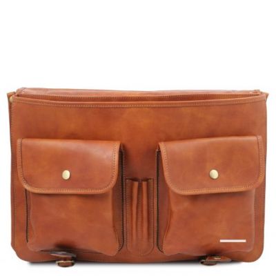 Tuscany Leather Ancona Leather Messenger Bag Natural #4