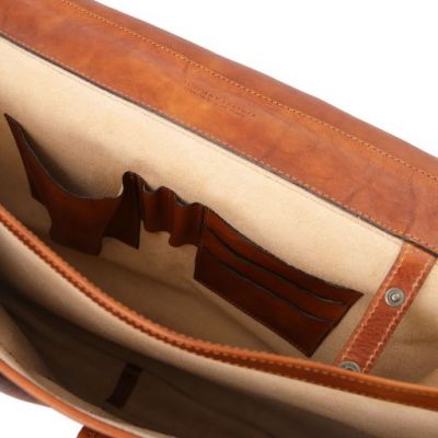 Tuscany Leather Ancona Leather Messenger Bag Natural #6