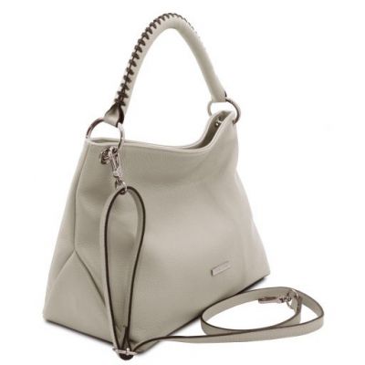 Tuscany Leather Soft Leather Handbag Light Grey #2