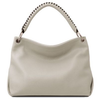 Tuscany Leather Soft Leather Handbag Light Grey #3