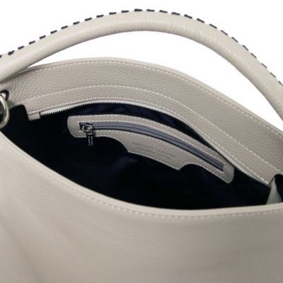 Tuscany Leather Soft Leather Handbag Light Grey #5