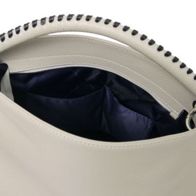Tuscany Leather Soft Leather Handbag Light Grey #6