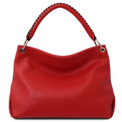 Tuscany Leather Soft Leather Handbag Lipstick Red #3