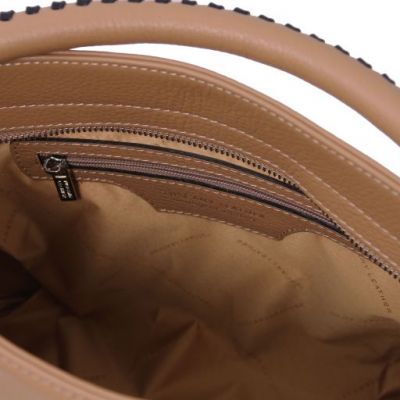 Tuscany Leather Soft Leather Handbag Taupe #5