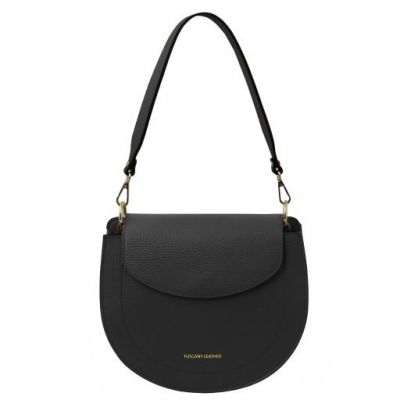 Tuscany Leather Tiche Leather Shoulder Bag Black