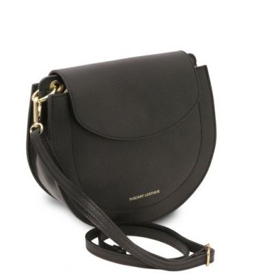 Tuscany Leather Tiche Leather Shoulder Bag Black #2