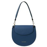 Tuscany Leather Tiche Leather Shoulder Bag Dark Blue