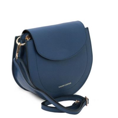Tuscany Leather Tiche Leather Shoulder Bag Dark Blue #2
