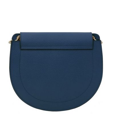 Tuscany Leather Tiche Leather Shoulder Bag Dark Blue #4