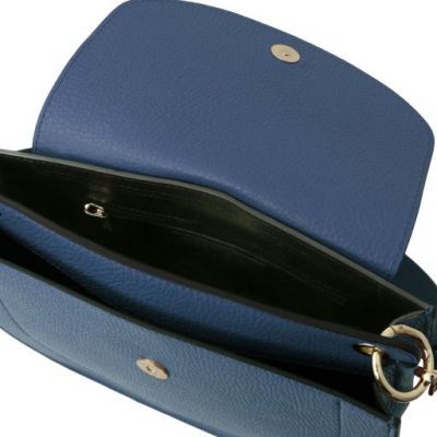 Tuscany Leather Tiche Leather Shoulder Bag Dark Blue #5