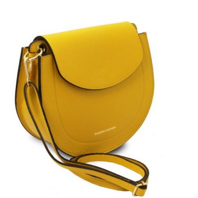Tuscany Leather Tiche Leather Shoulder Bag Yellow #2