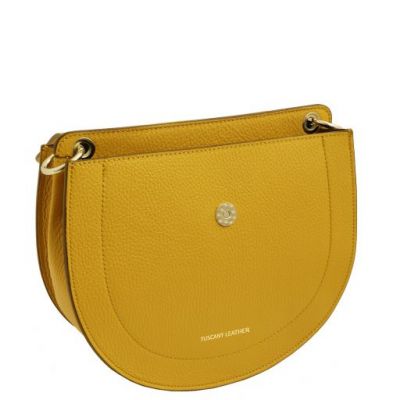 Tuscany Leather Tiche Leather Shoulder Bag Yellow #3