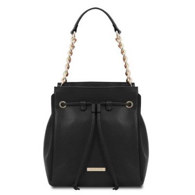 Tuscany Leather Soft Leather Bucket Bag Black