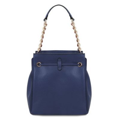Tuscany Leather Soft Leather Bucket Bag Dark Blue #3