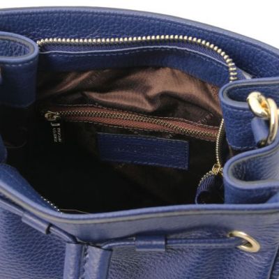 Tuscany Leather Soft Leather Bucket Bag Dark Blue #5