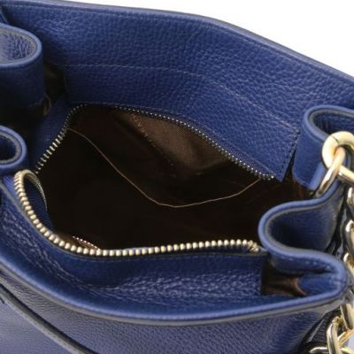 Tuscany Leather Soft Leather Bucket Bag Dark Blue #6