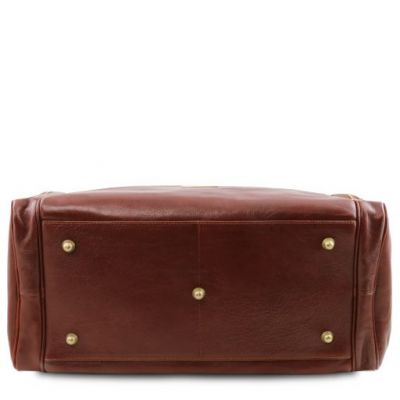 Tuscany Leather Voyager Travel Leather Bag With Side Pockets Large Size Honey #4