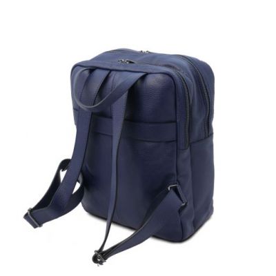 Tuscany Leather TL Bag 2 Compartments Soft Leather Backpack Dark Blue #3